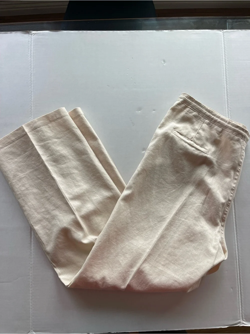 Men's Linen-Blend Drawstring Pants in Off-White